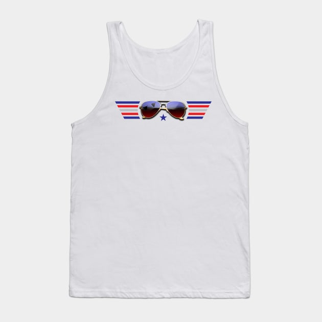 Aviator Sunglasses with Tomcats Tank Top by SchaubDesign